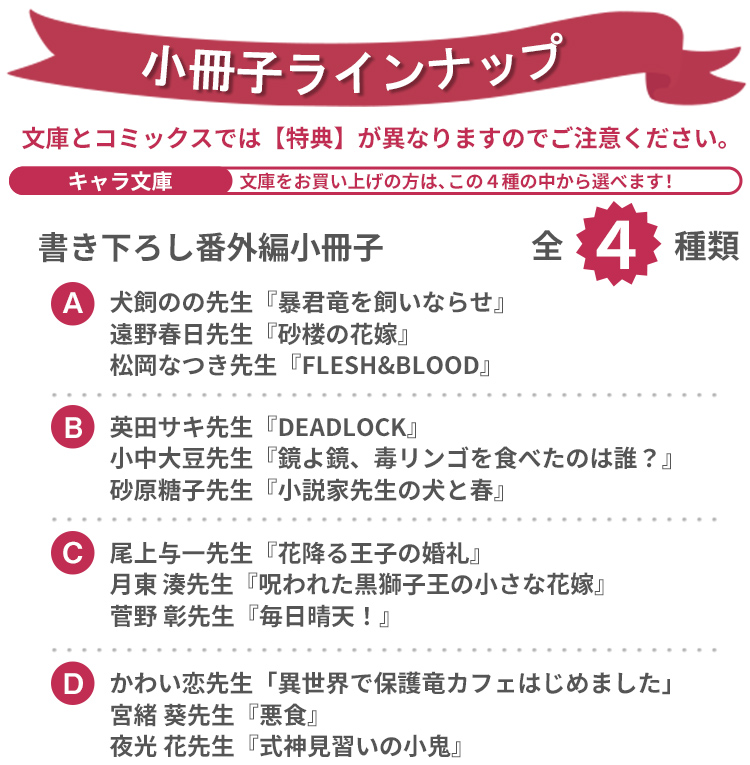 書き下ろしミニ番外編小冊子 全3種