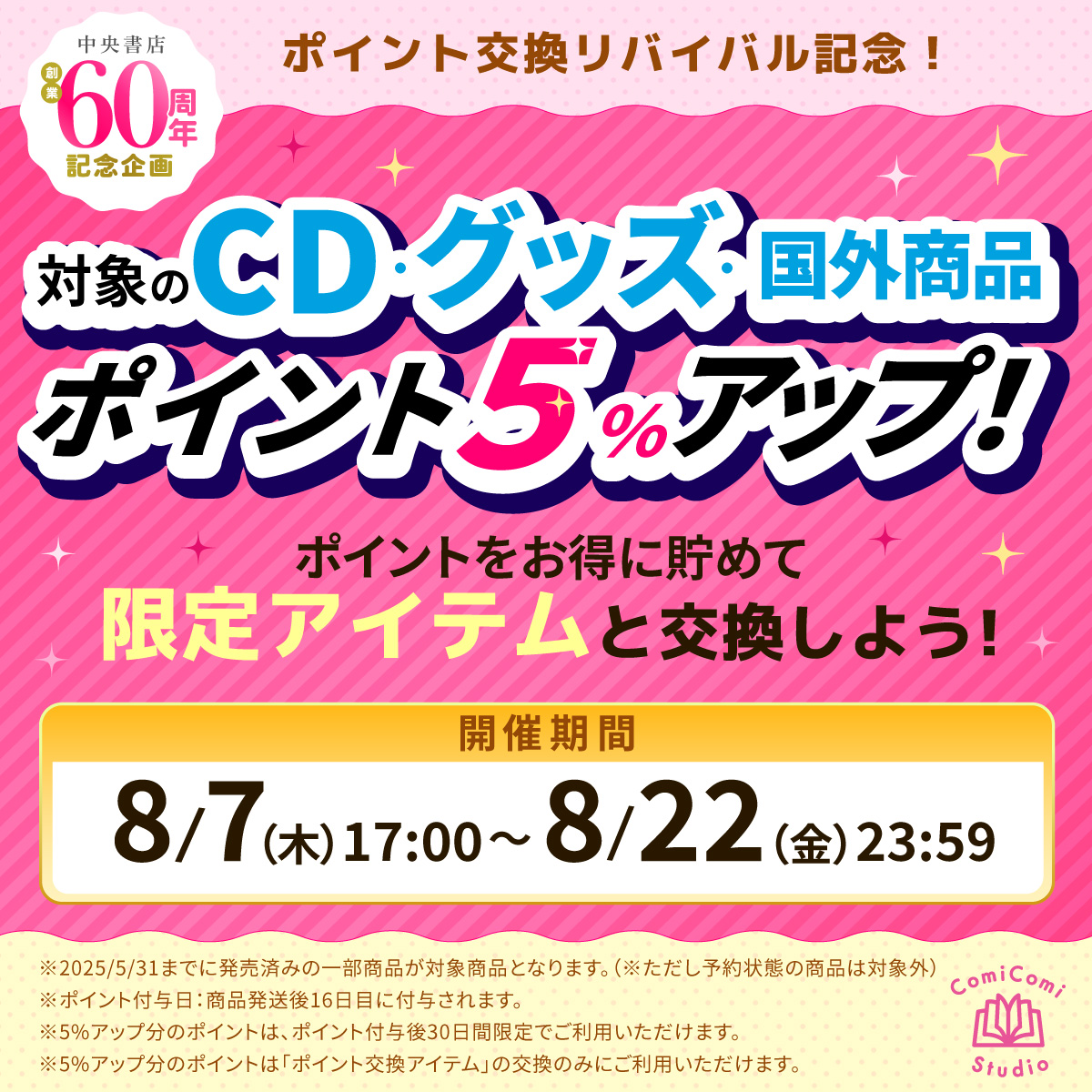 ポイントアップキャンペーン(CD・グッズ・国外商品)