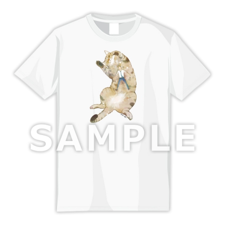 りーるー先生★Tシャツ（白）XLサイズ/02【コミコミ×猫助け】