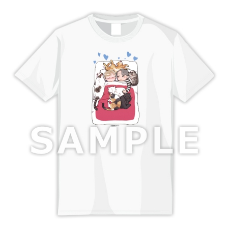 恋煩シビト先生★Tシャツ（白）XLサイズ/02【コミコミ×猫助け】