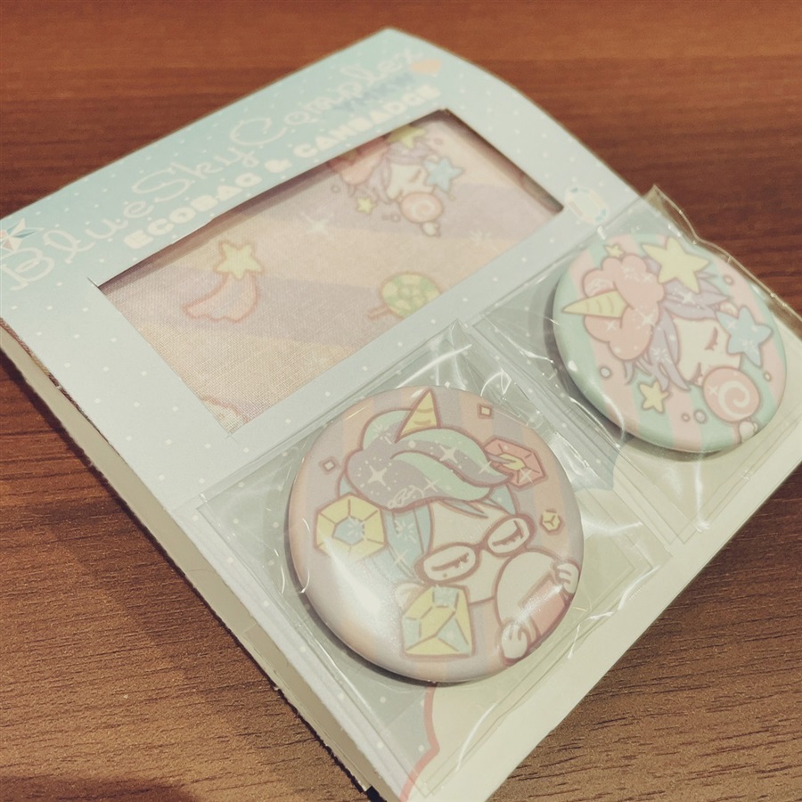 ブルスカゆめかわハンカチエコバッグ&缶バッジセット