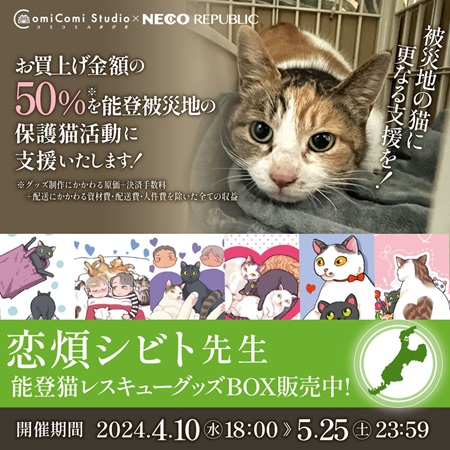 恋煩シビト　先生能登猫レスキューグッズBOX【10,000円】
