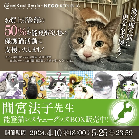 間宮法子先生　能登猫レスキューグッズBOX【10,000円】