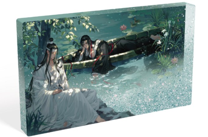 魔道祖師　荷塘小憩シリーズ　フラッシュパウダー入りアクリルブロック