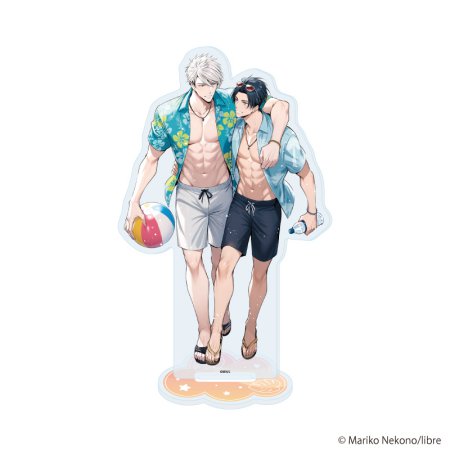 アクリルスタンド「猫野まりこ先生」01/「社会人カップルのSummer Vacation」BLフェア(描き下ろしイラスト)