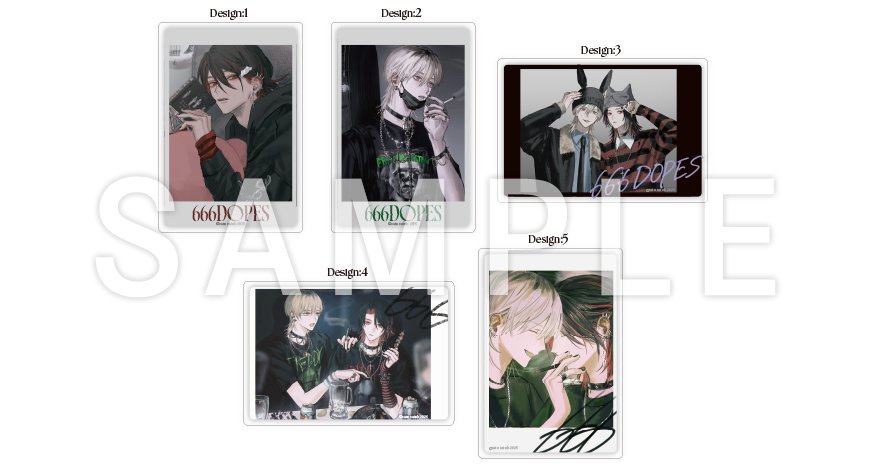 佐藤さと先生「666DOPES」トレーディングスナップ風アクリルカード（全5種）　新刊発売記念グッズ