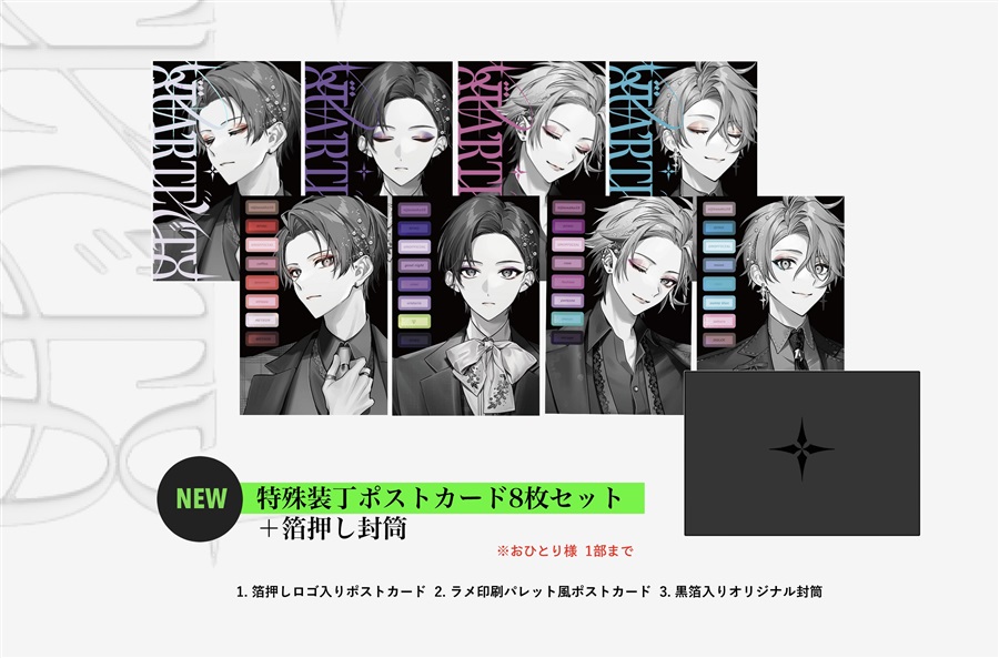 【同人グッズ】特装版ポストカードセット+箔押し封筒付き