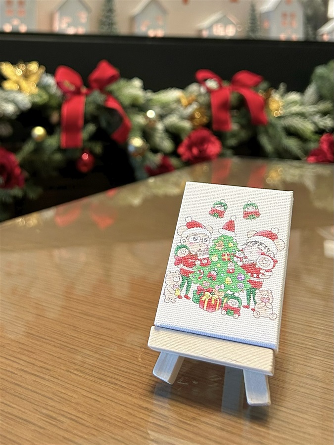 【同人グッズ】ミナモトとよしくんといっしょにクリスマスツリーの飾り付けミニキャンバス