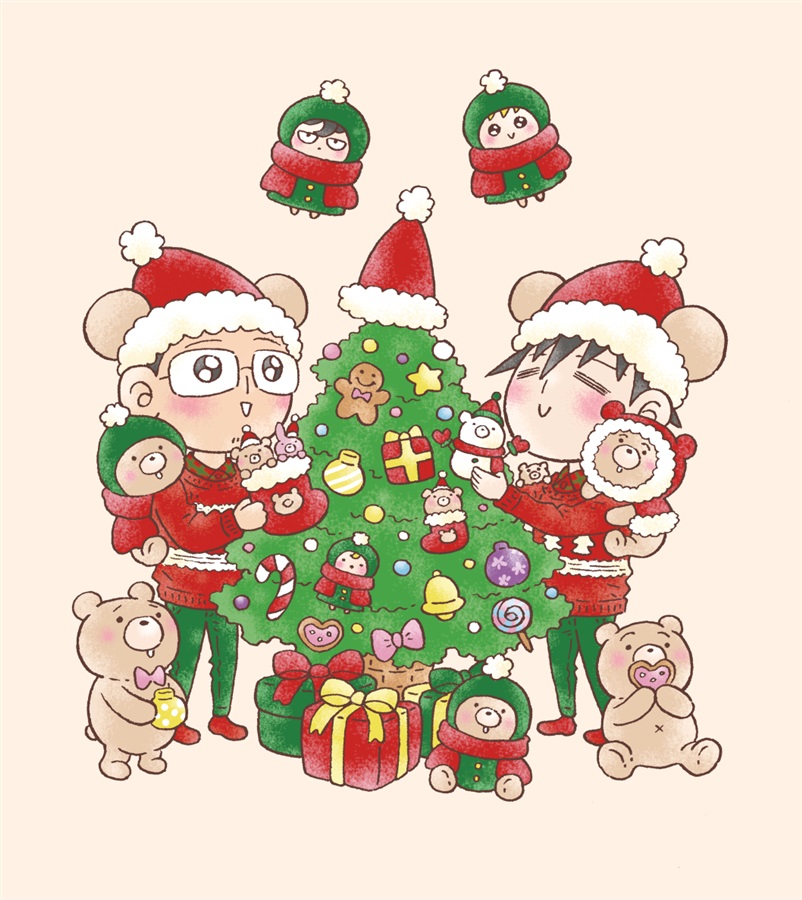 【同人グッズ】ミナモトとよしくんといっしょにクリスマスツリーの飾り付けミニキャンバス