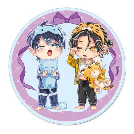 しゅきしゅきMAXハート　山野でこ先生 描き下ろし アクリルコースター【ちびキャラ龍仁＆ちびキャラ虎幸】パジャマver.