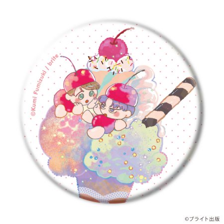 ホログラム缶バッジ(57mm)「Tulle Ice Cream Factory -7th Anniversary-」02/ブラインド(全7種)(描き下ろしイラスト)