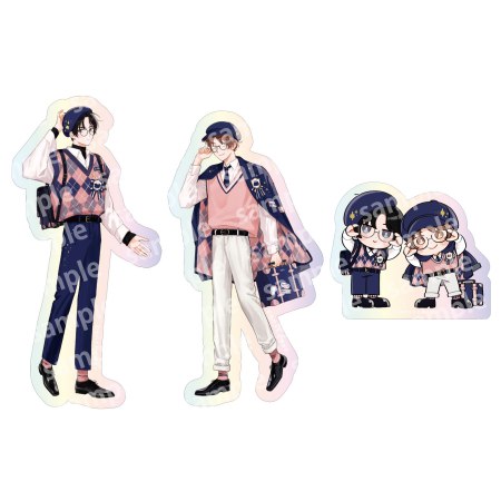 オーロラステッカーセット　PINK/NAVY TRAD. CLUB ver.　みなと商事コインランドリー
