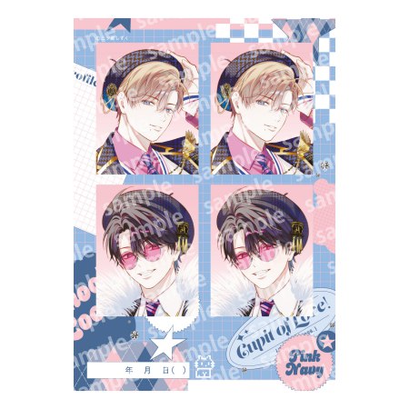プリントフォト風シール　PINK/NAVY TRAD. CLUB ver.　エンドロールは地獄まで