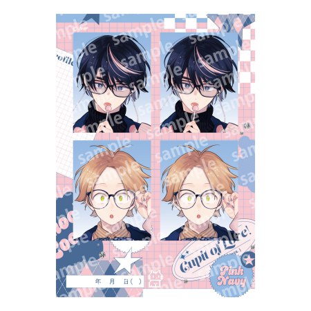 プリントフォト風シール　PINK/NAVY TRAD. CLUB ver.　君には届かない。