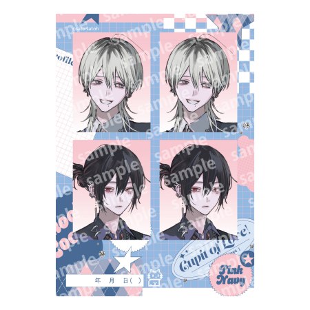 プリントフォト風シール　PINK/NAVY TRAD. CLUB ver.　666DOPES