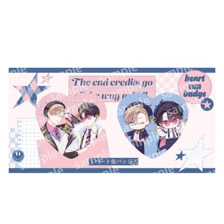 ハート缶バッジセット　PINK/NAVY TRAD. CLUB ver.　エンドロールは地獄まで