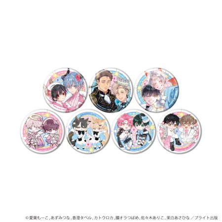 ホログラム缶バッジ(57mm)「MeroMero cafe」01/コンプリートセット(全7種)(描き下ろしイラスト)