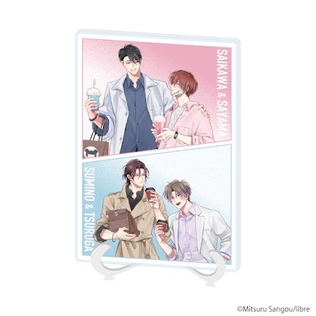 アクリルアートボード(A5サイズ)「マスク男子は恋したくないのに」01/才川 綴&佐山圭悟&墨乃 雪&敦賀照道(描き下ろしイラスト)