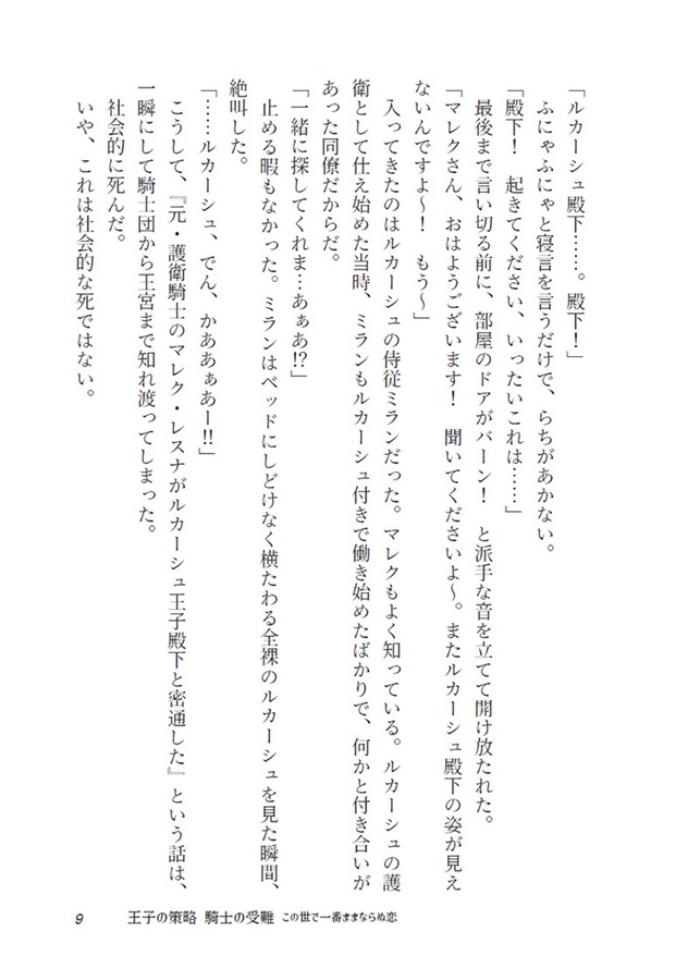 【小説】王子の策略 騎士の受難 この世で一番ままならぬ恋【特典付】