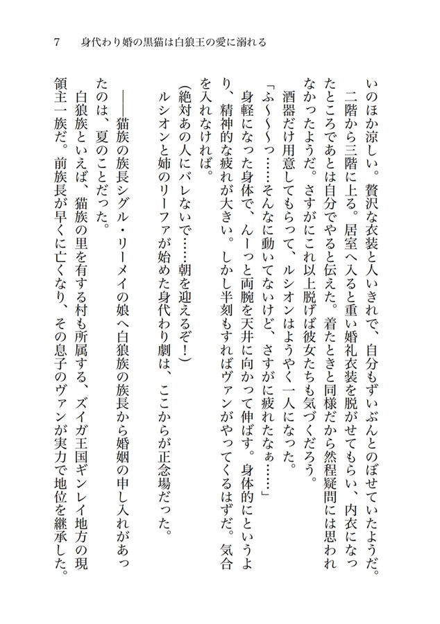 【小説】身代わり婚の黒猫は白狼王の愛に溺れる　番外編SET