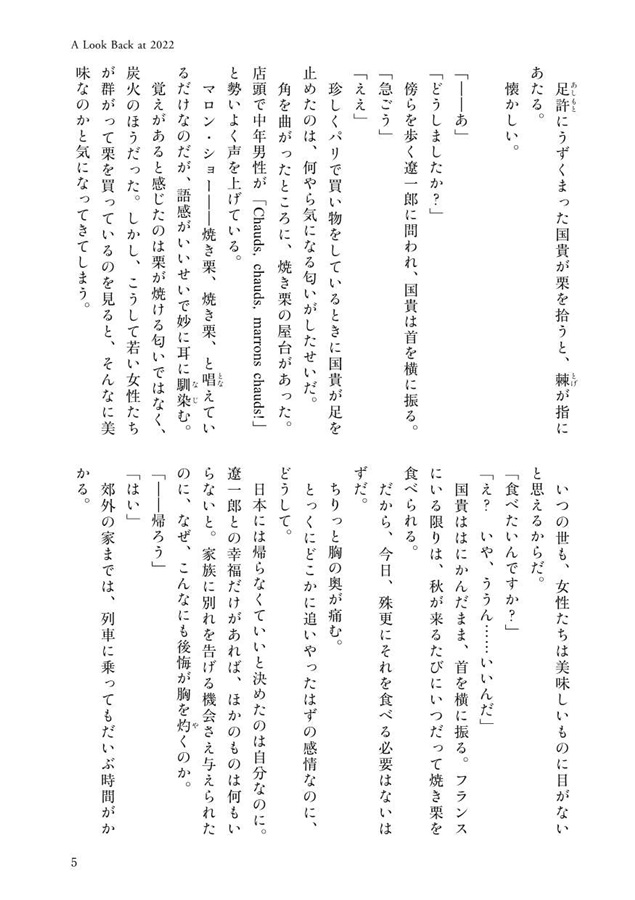 【小説】A Look Back at 2022